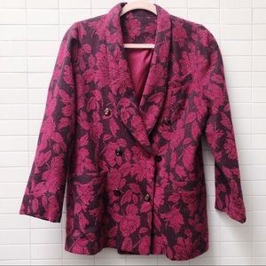 Double-breasted Floral Print Blazer